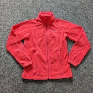 Columbia light red dark pink fleece pullover sweatshirt womens XSmall
